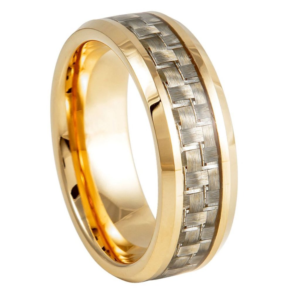 Gold Plated Tungsten Ring Wedding Band